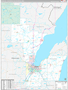 Green Bay Metro Area Wall Map Premium Style